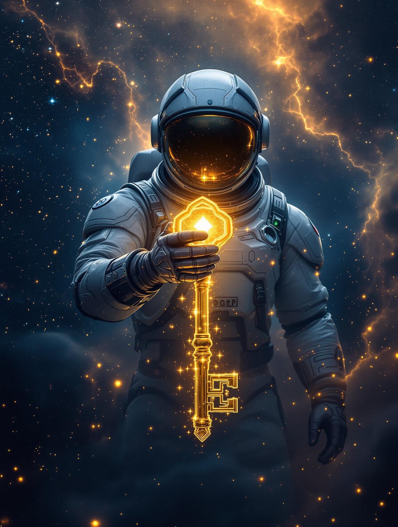 短剧免费追剧热播作品《星河之钥》海报 — 星际探索者在一颗废弃星球上发现了一把来自上古文明的钥匙。这把